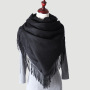 Luxury Woman Merino 100% Cashmere Shawl with Logo Embroidered